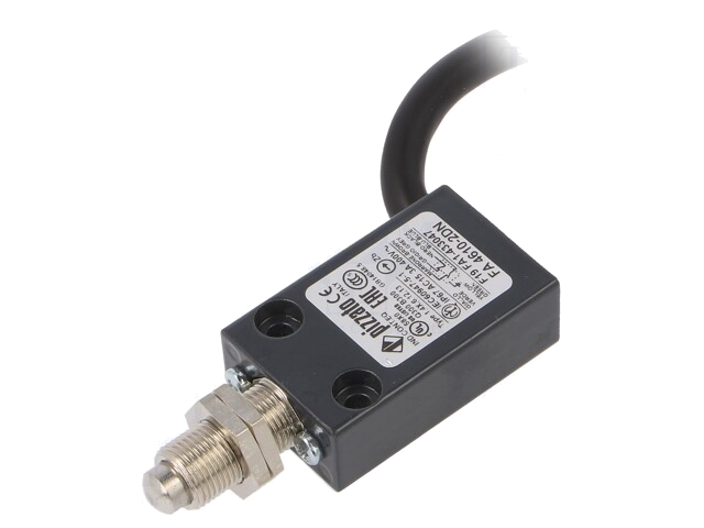 Eindschakelaar; pin Ø8mm; NO + NC; 4A; max.250VAC; kabel 2 m; IP67 Eindschakelaar; pin Ø8mm; NO + NC; 4A; max.250VAC; kabel 2 m; IP67
